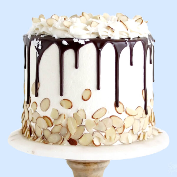 almond joy cake recipe by sugar and sparrow