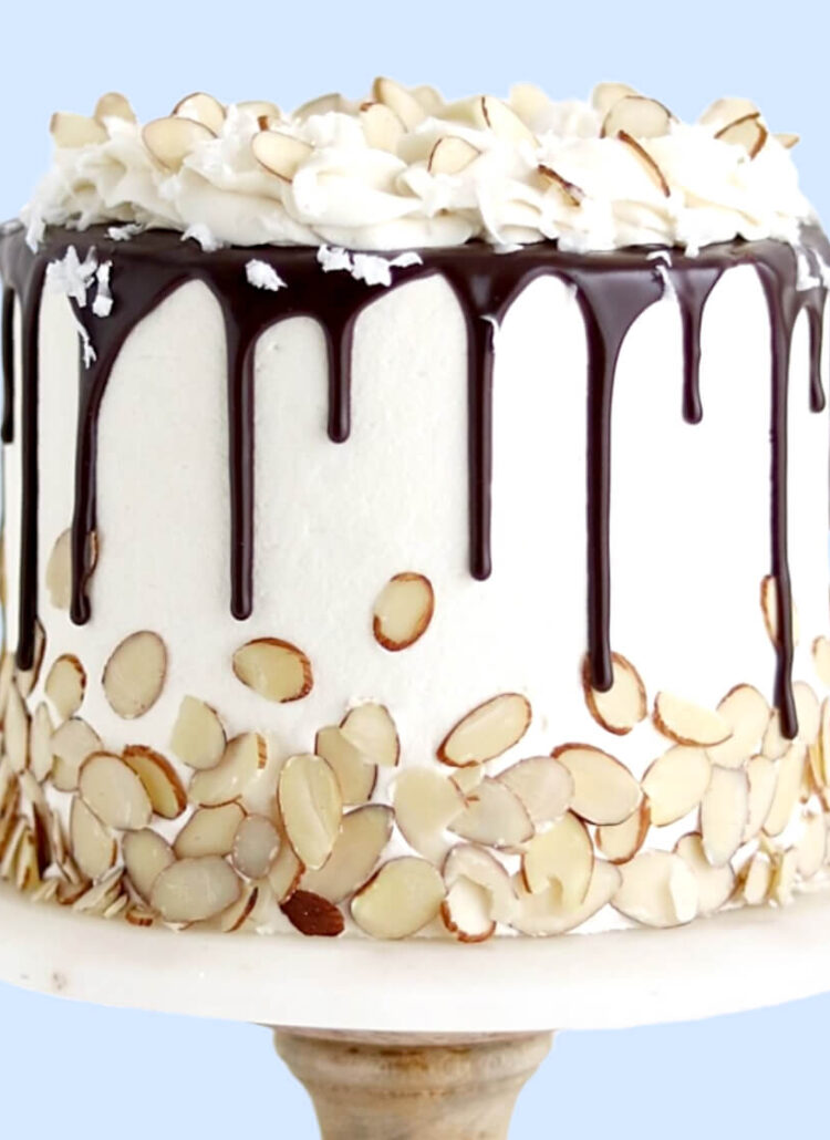 almond joy cake recipe by sugar and sparrow