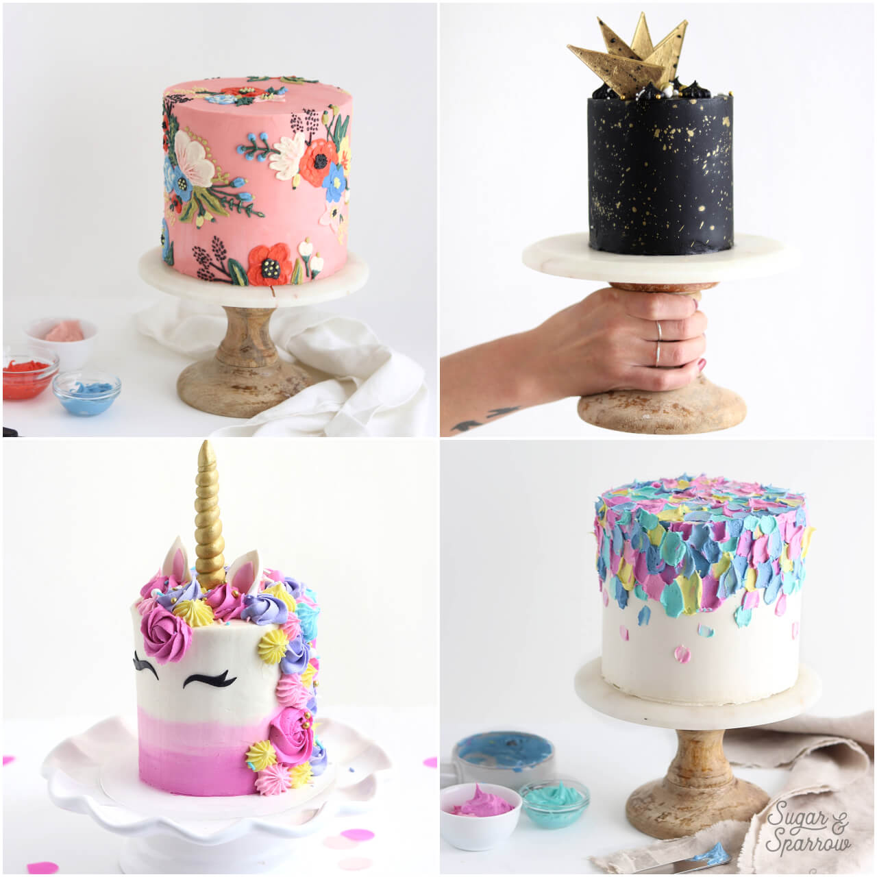 colorful cakes by sugar and sparrow