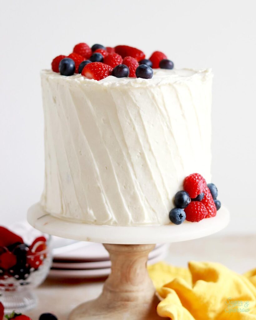 berry chantilly cake recipe by sugar and sparrow