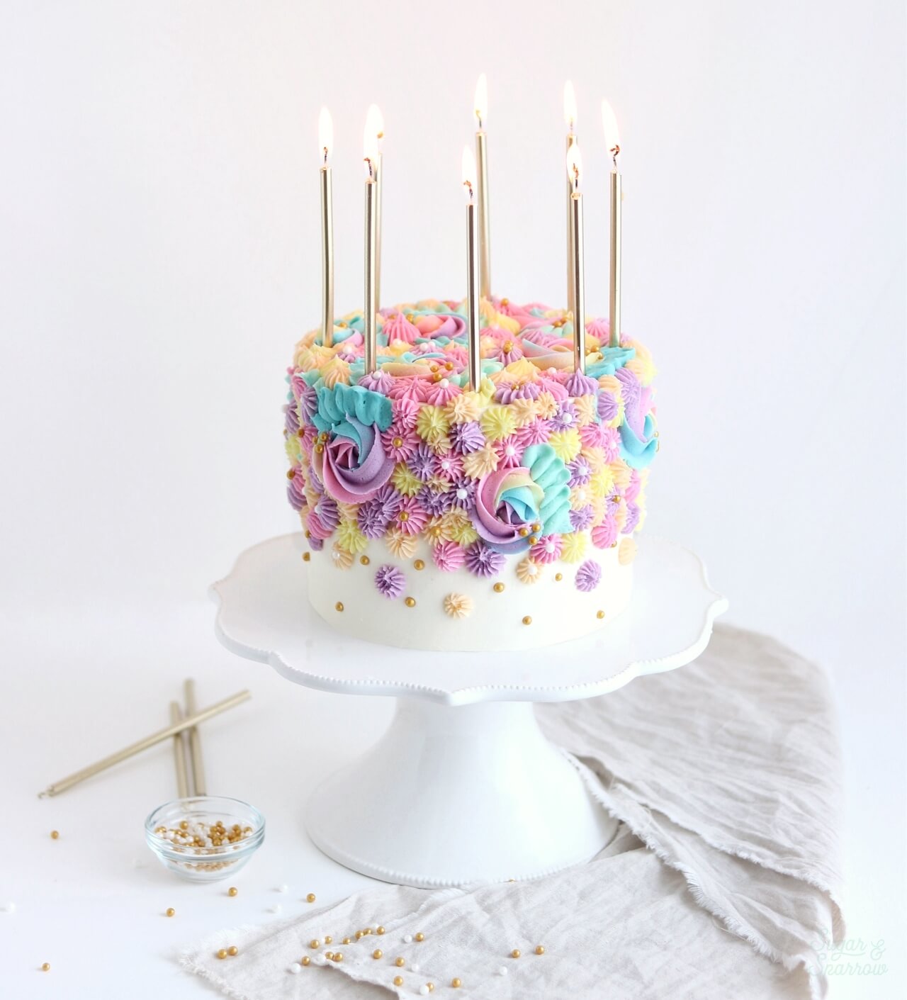 Rainbow birthday cake tutorial