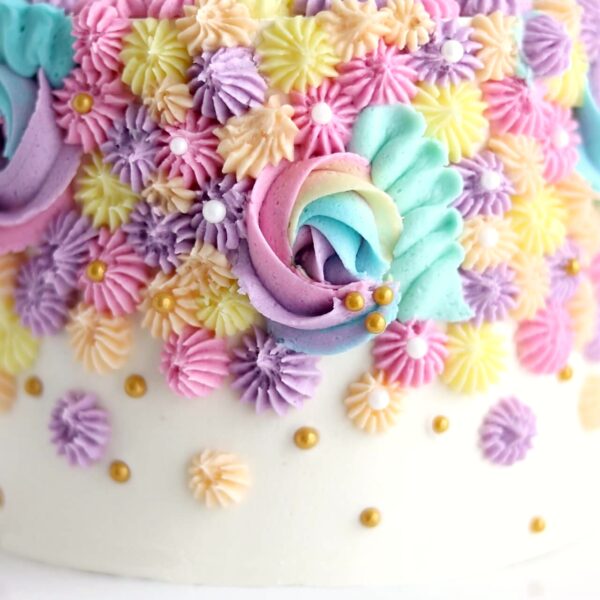 pastel rainbow birthday cake