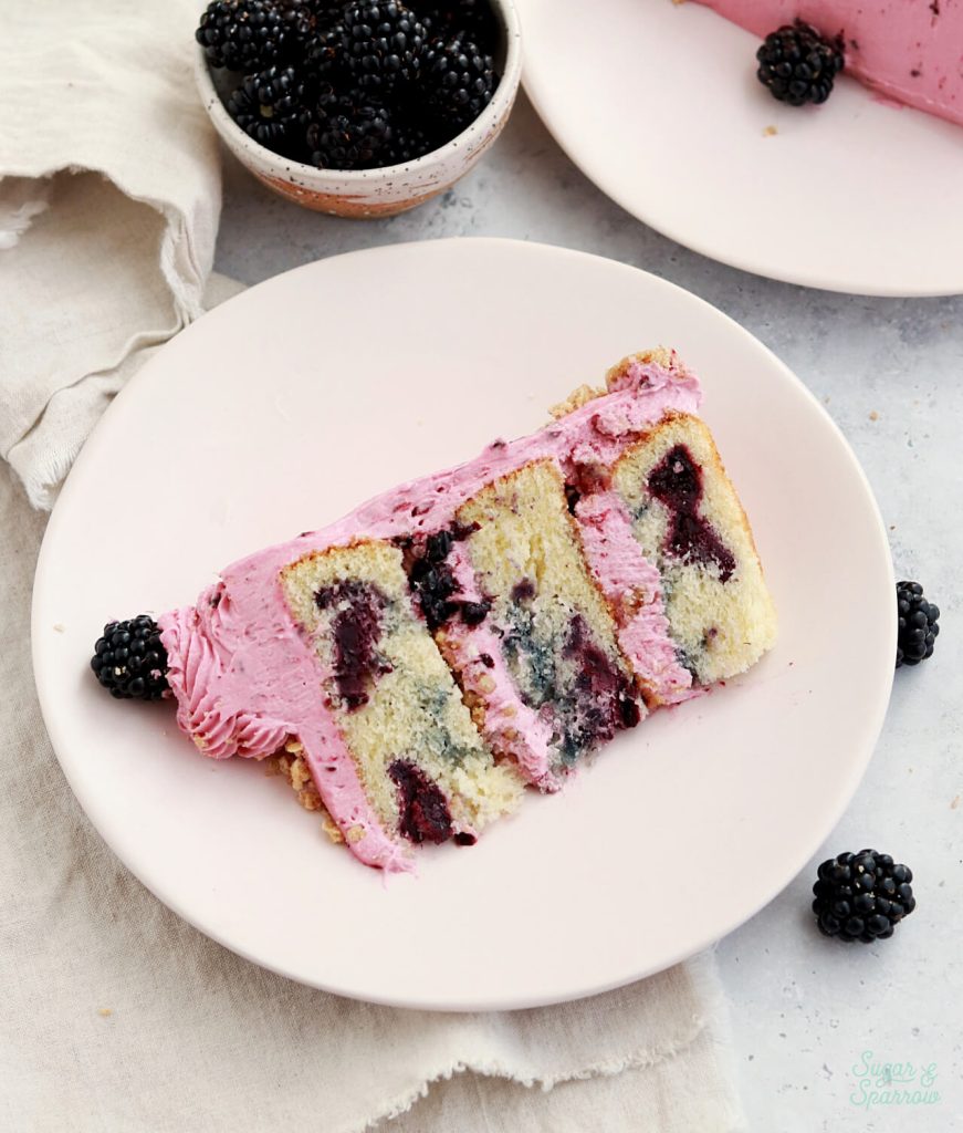 blackberry cake with blackberry frosting