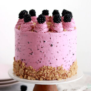 blackberry crisp layer cake recipe by sugar and sparrow