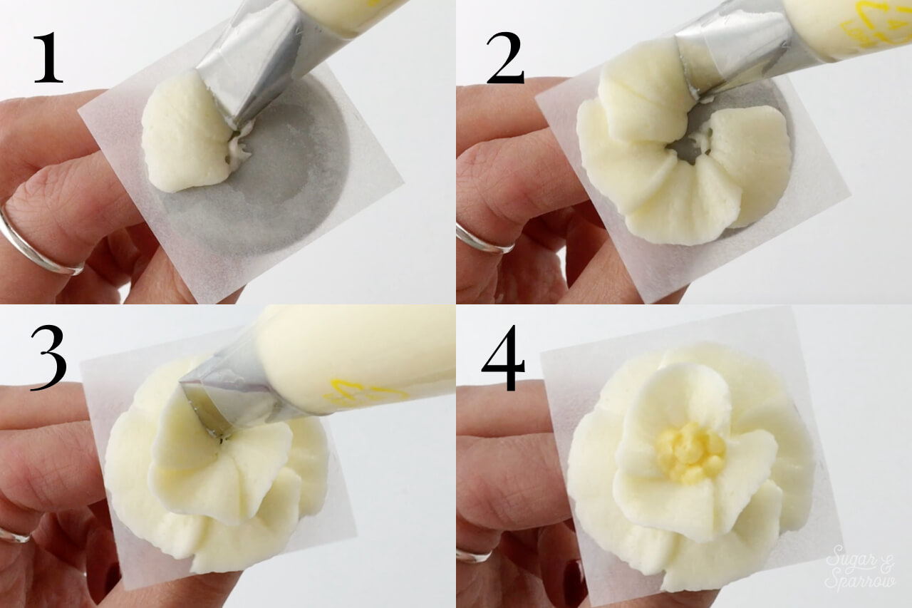 buttercream camellia tutorial