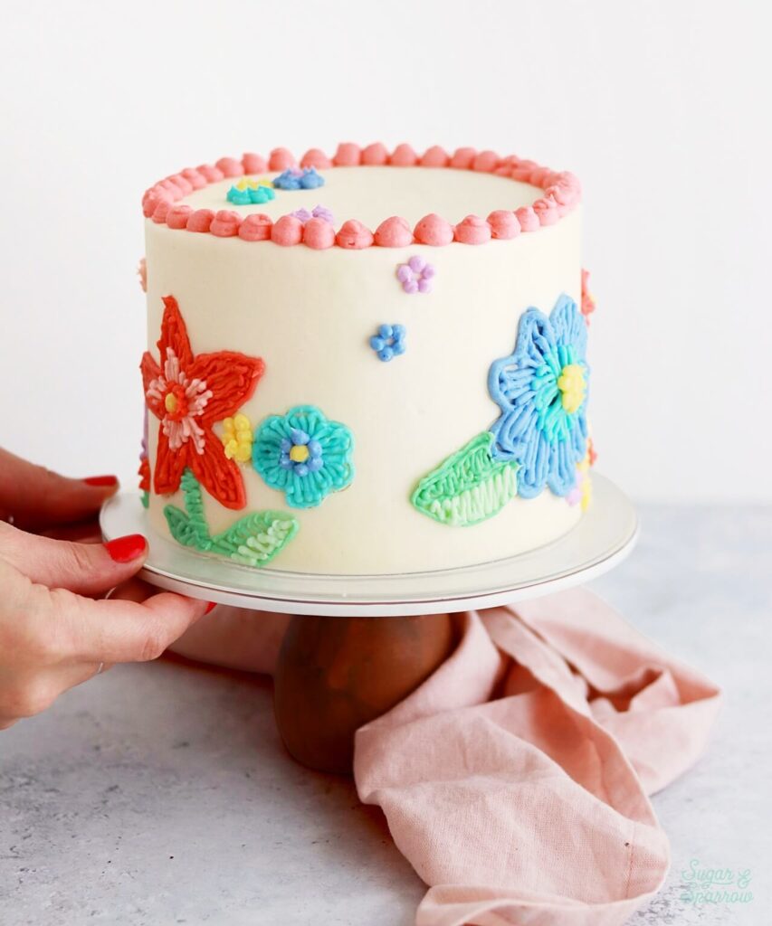 buttercream embroidery cake tutorial by sugar and sparrow