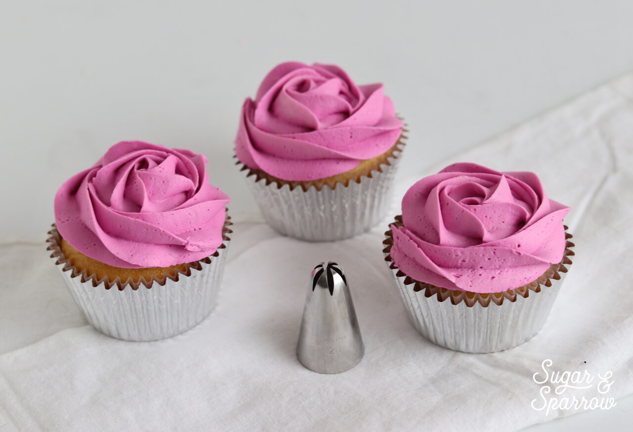 rosette cupcakes by Sugar and Sparrow