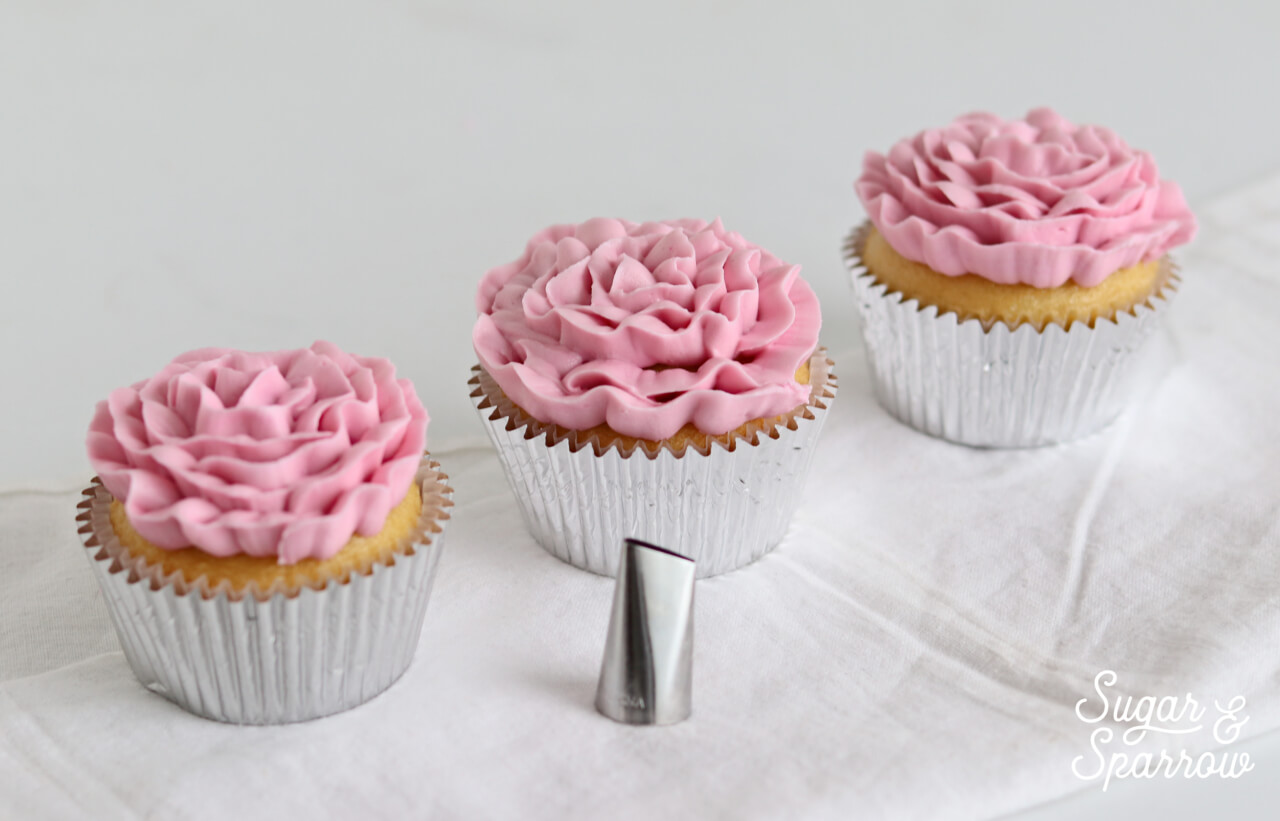 carnation cupcakes by Sugar and Sparrow