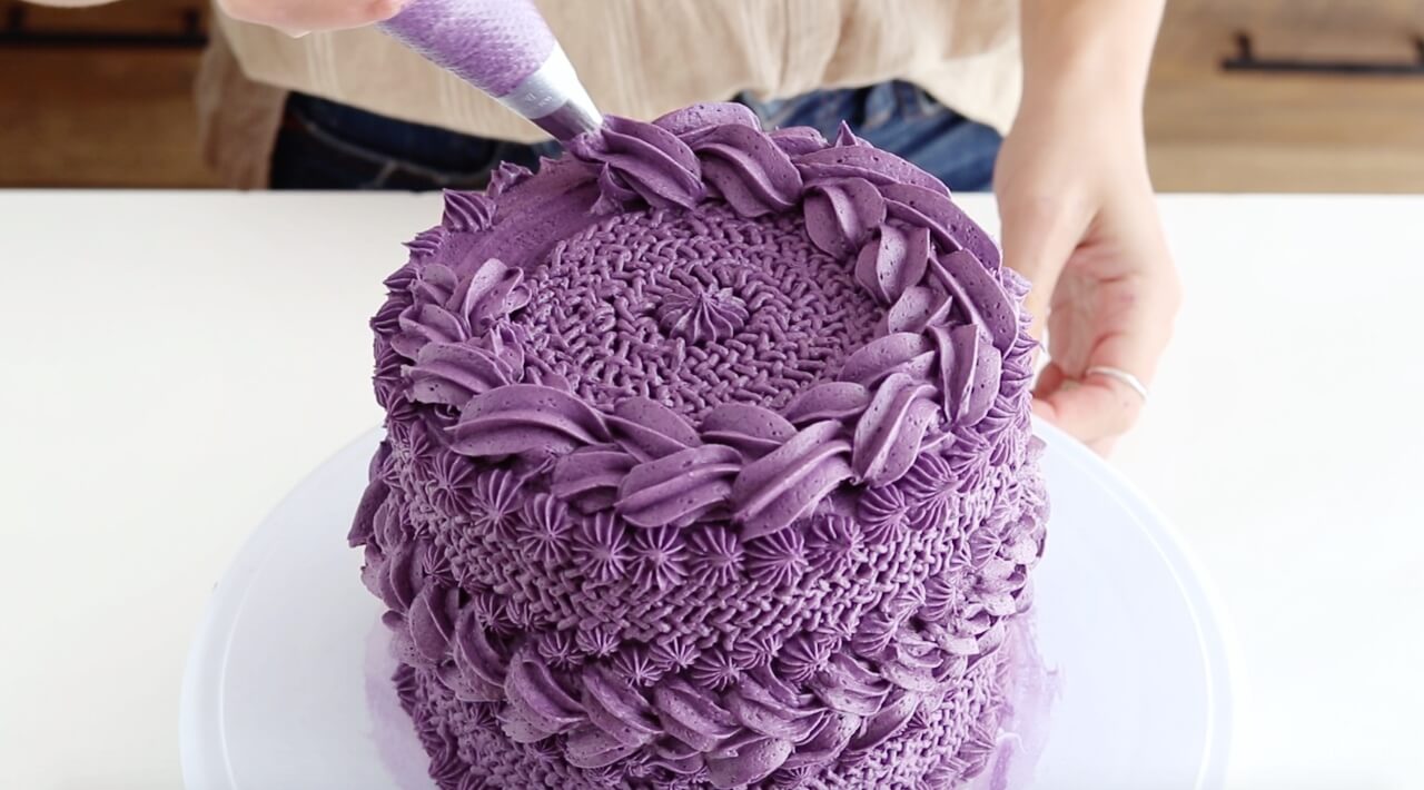 how to make a cable knit buttercream cake