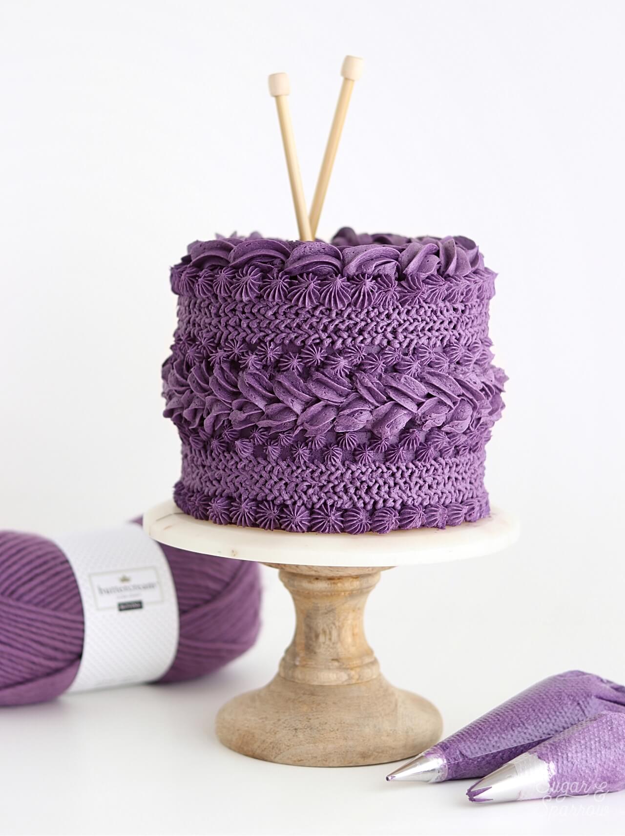 knitted buttercream cake tutorial