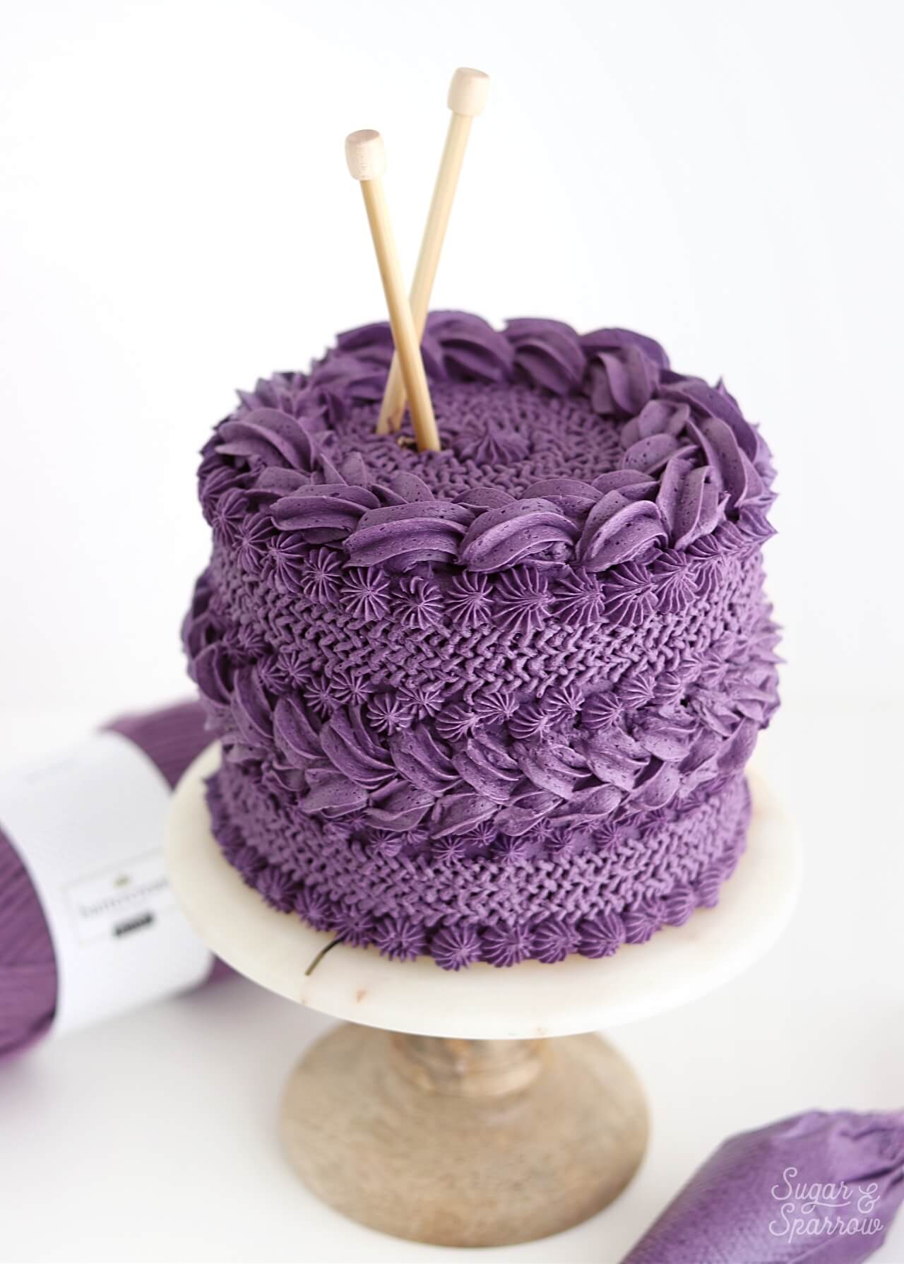 buttercream sweater cake by Sugar and Sparrow