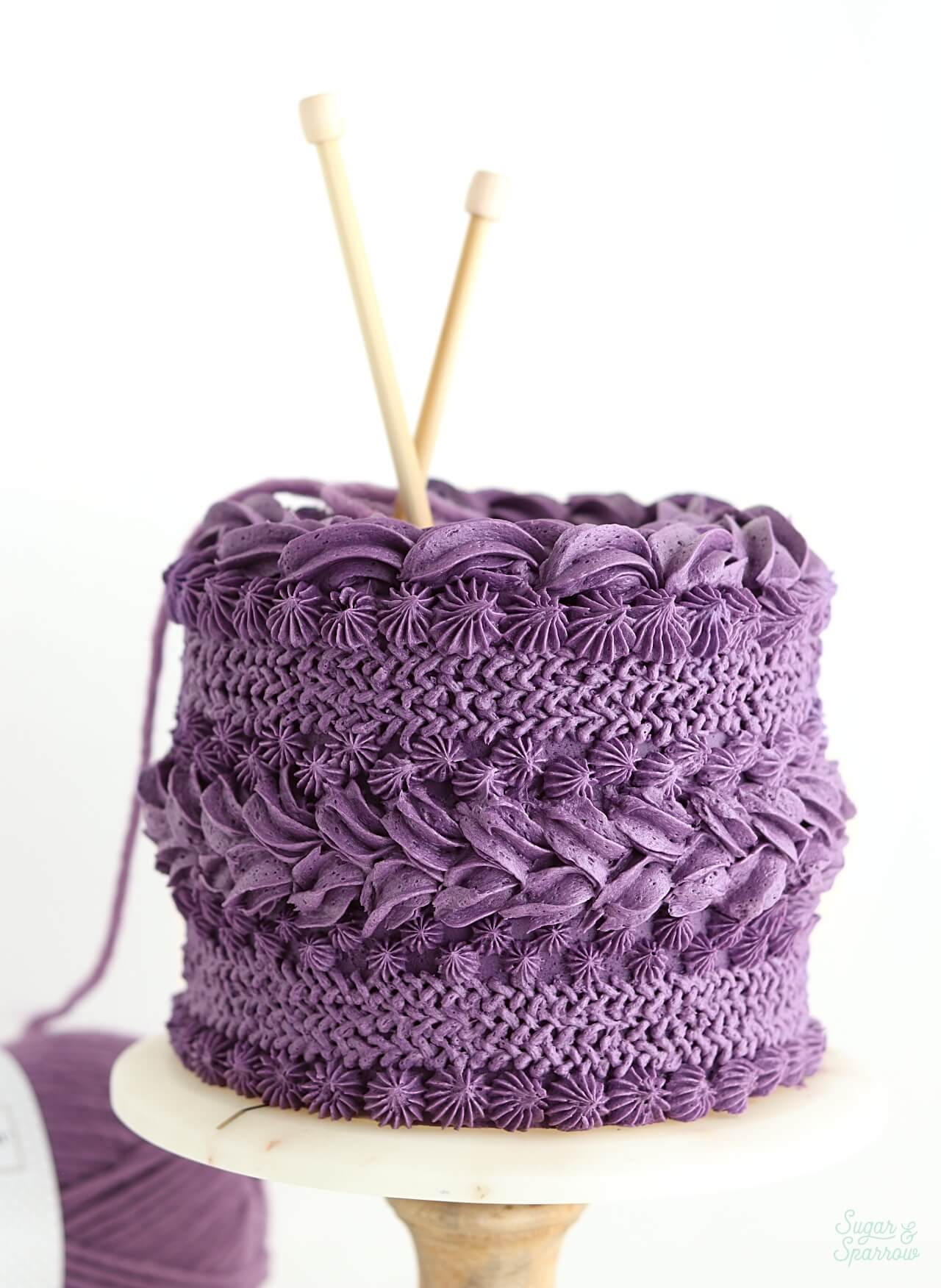 buttercream knitted sweater cake by Sugar and Sparrow