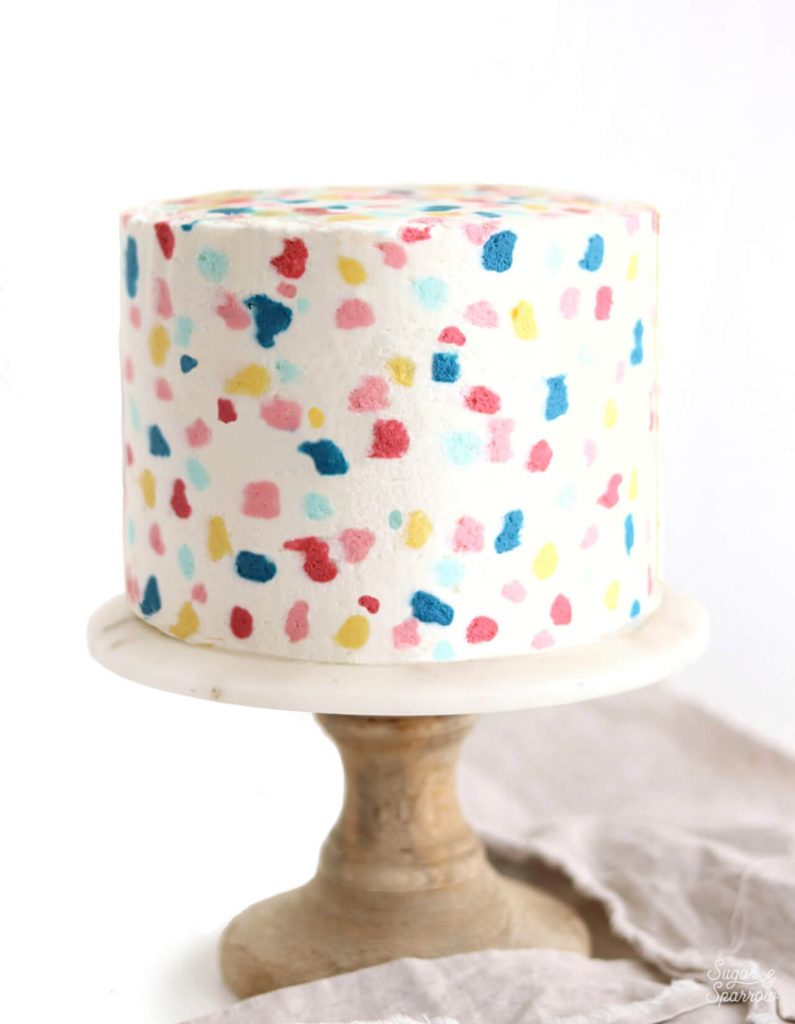 terrazzo cake tutorial with buttercream