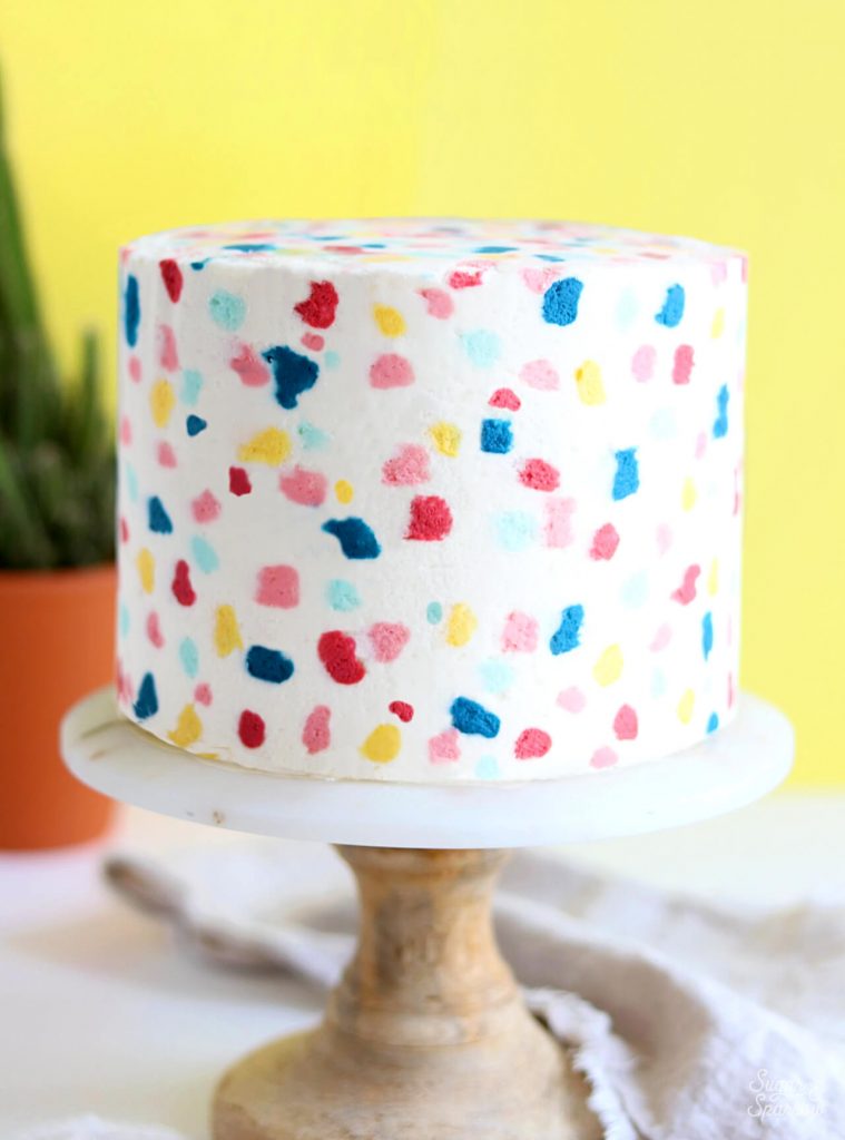 colorful terrazzo cake tutorial