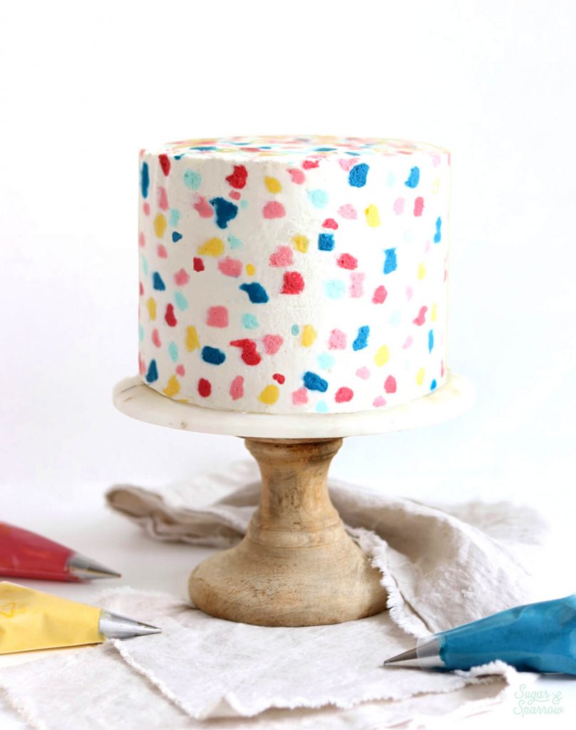 terrazzo cake by Sugar and Sparrow