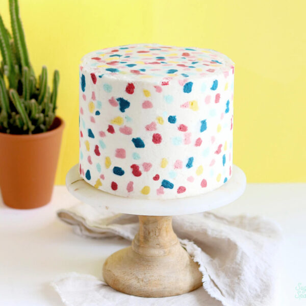 buttercream terrazzo cake tutorial