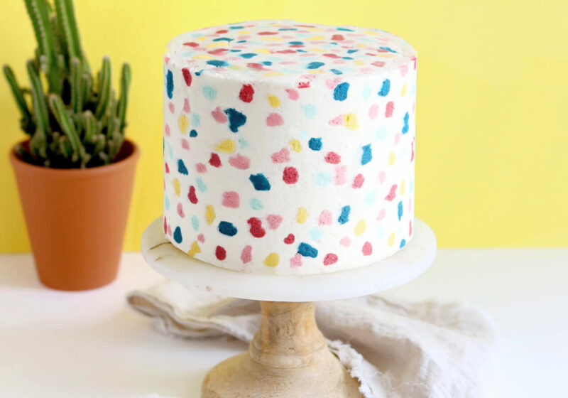 buttercream terrazzo cake tutorial