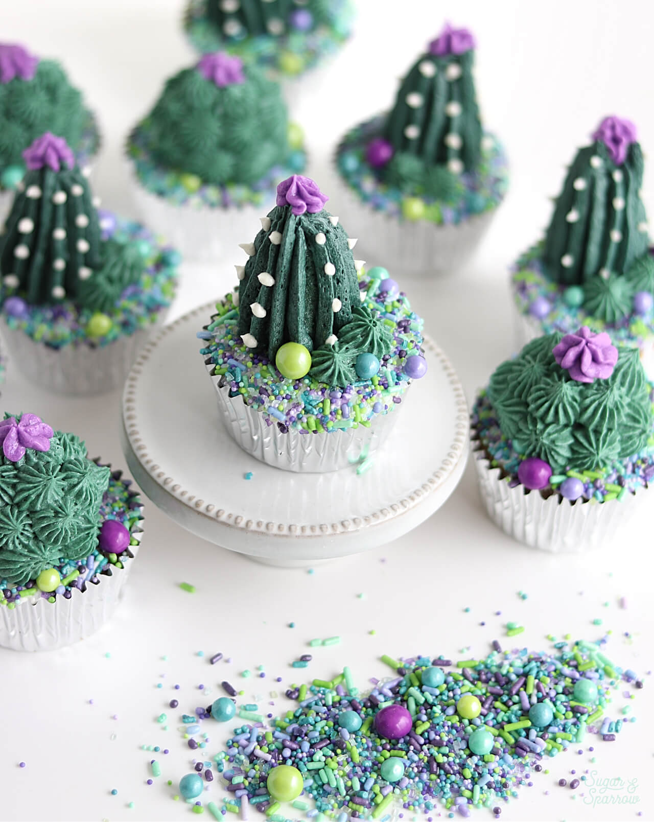 succulent cupcakes by sugar and sparrow