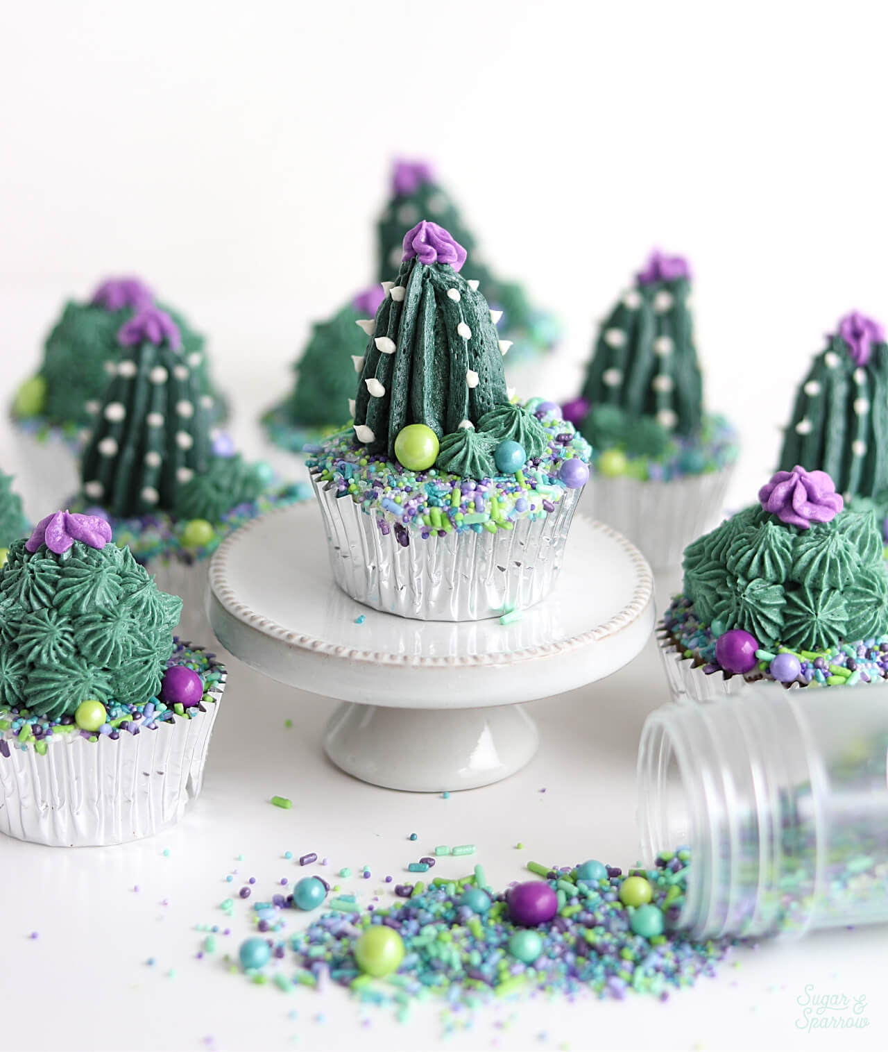 cactus cupcakes by Sugar and Sparrow