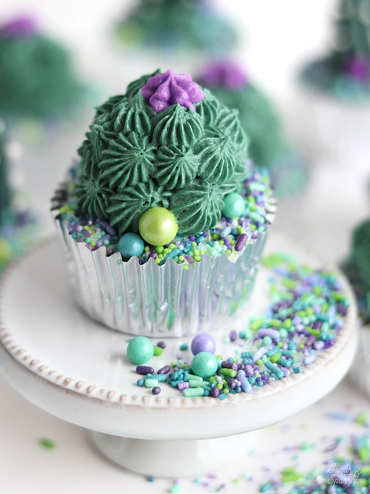 buttercream succulent cupcakes by Sugar and Sparrow