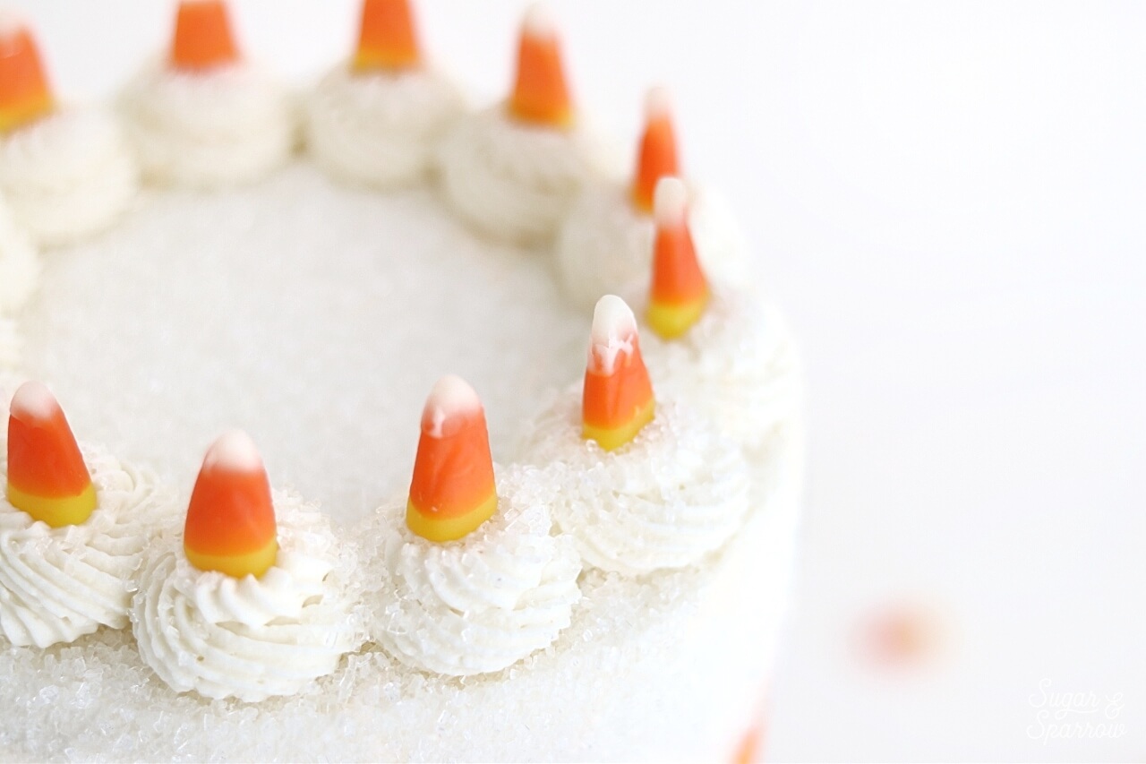 sprinkle covered candy corn cake