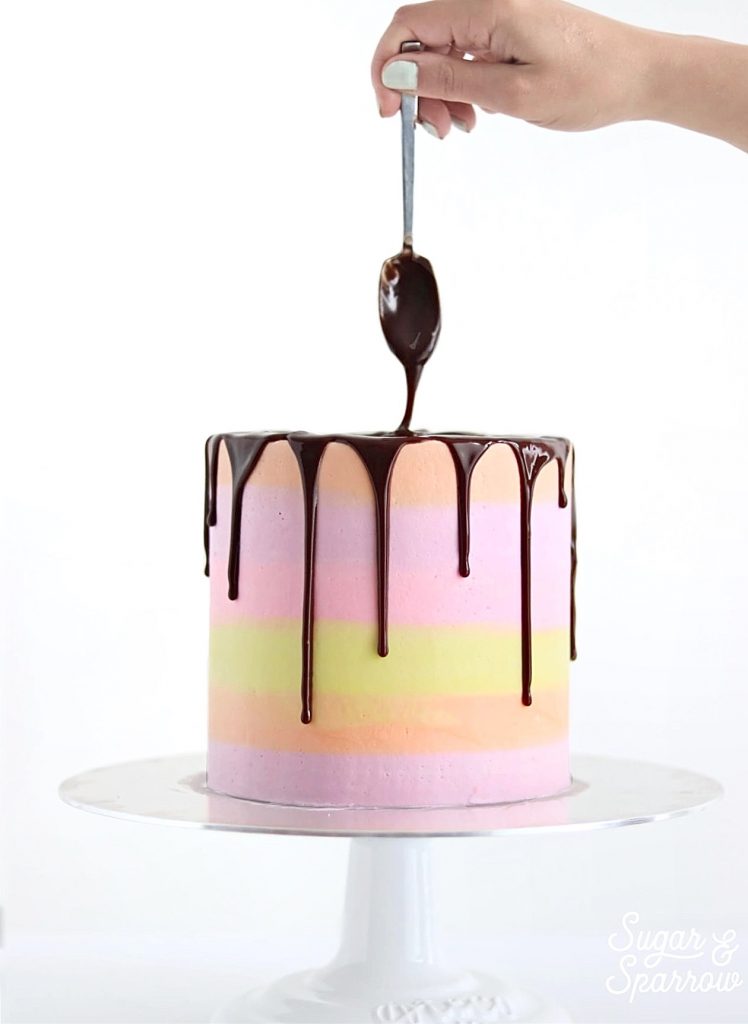 how to make a drip cake with chocolate ganache