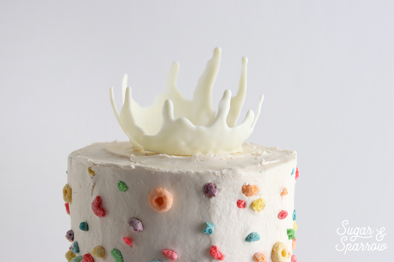 milk and cereal cake by sugar and sparrow