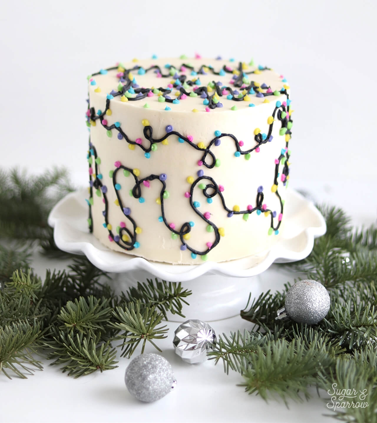 merry and bright cake tutorial