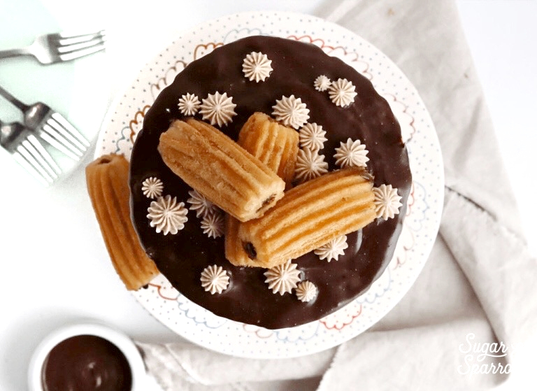 churro cake recipe with mexican chocolate ganache