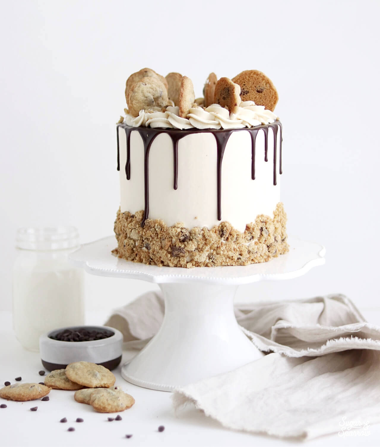 cookies and milk cake by sugar and sparrow