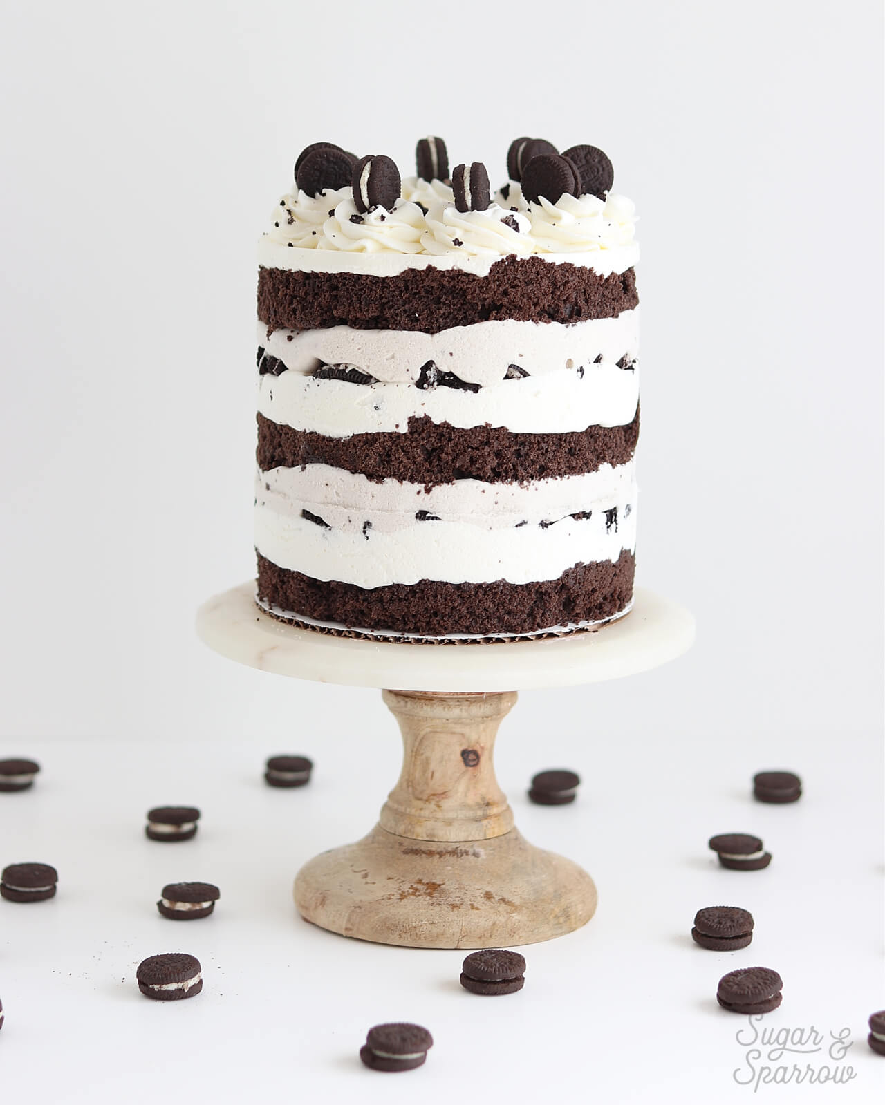 oreo ice cream cake recipe by sugar and sparrow