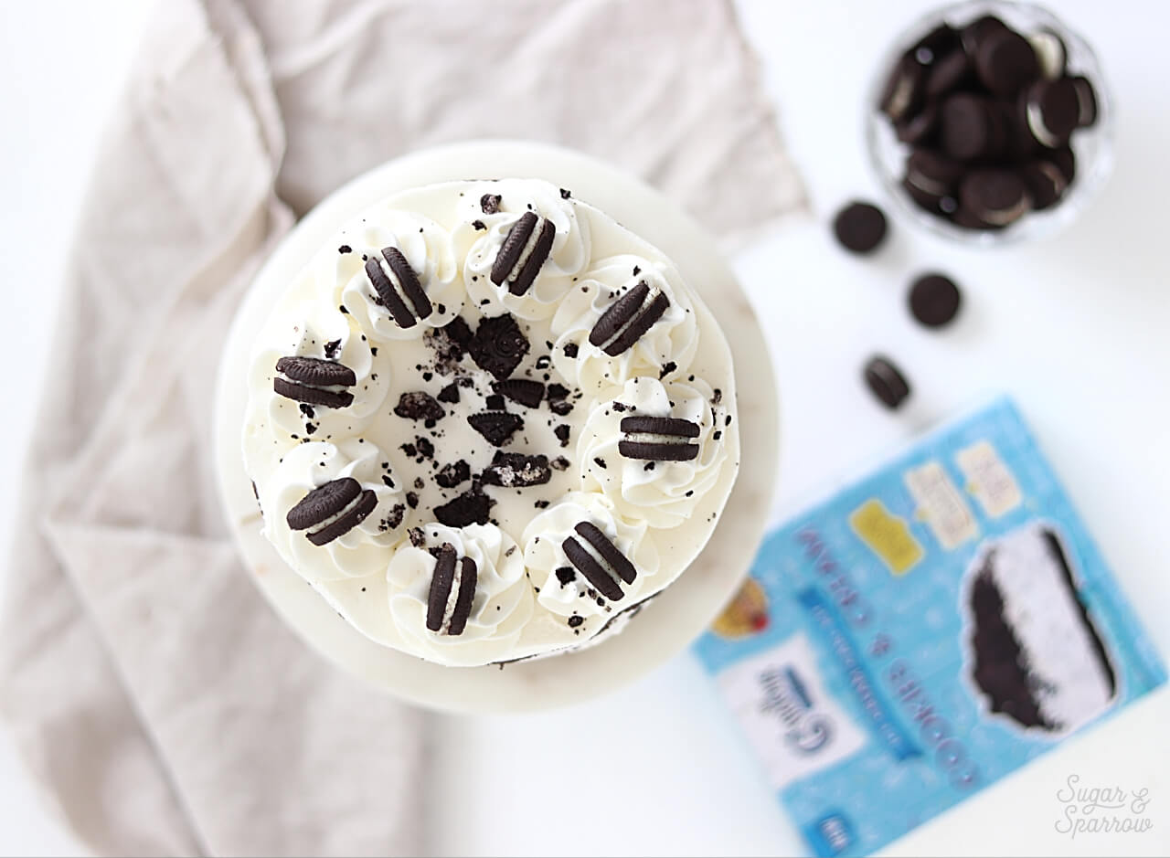 oreo ice cream cake by sugar and sparrow