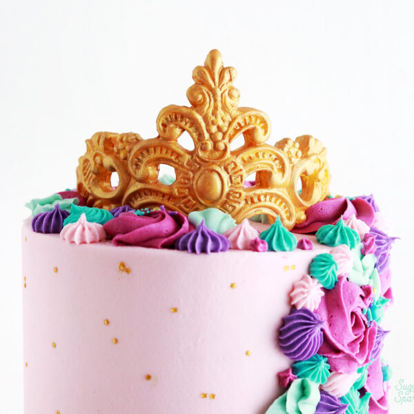 edible gold crown cake topper tutorial