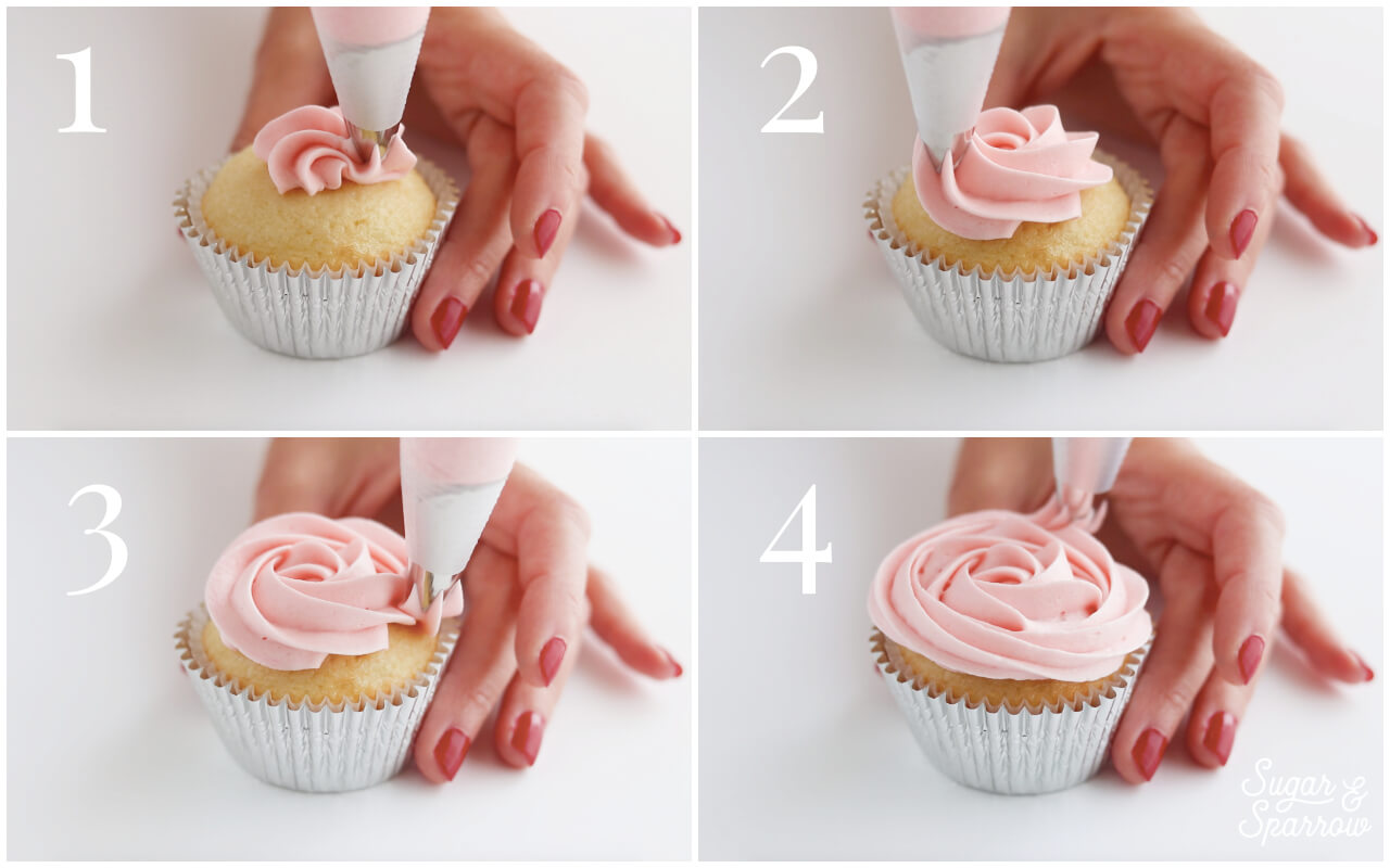 how to pipe buttercream rosette