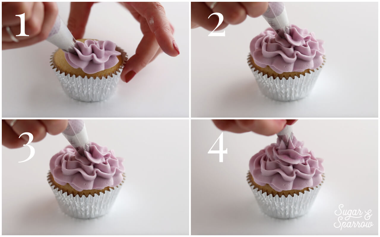 how to pipe buttercream onto cupcakes