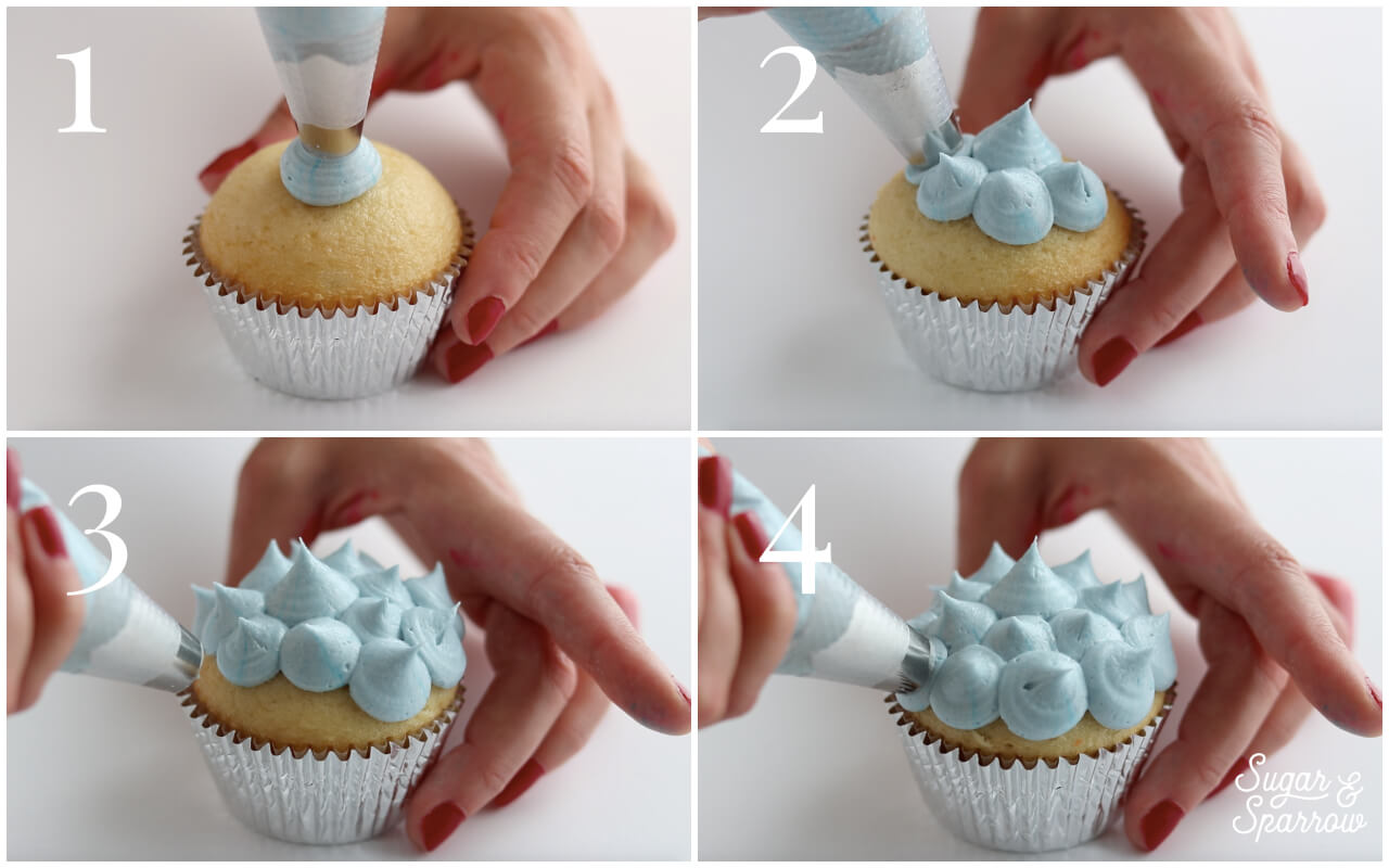 cupcake piping techniques by sugar and sparrow