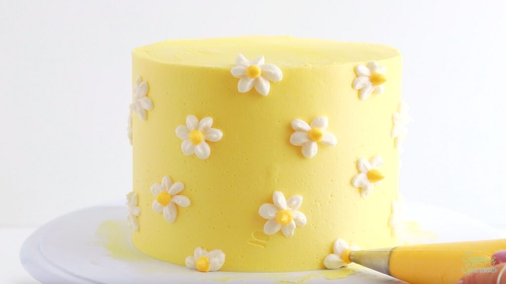 how to make a buttercream daisy cake