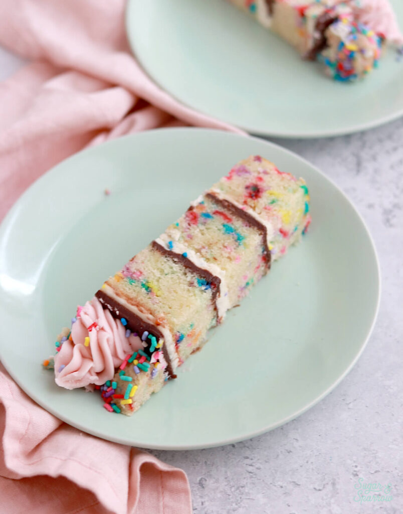 funfetti birthday cake with chocolate ganache and funfetti buttercream