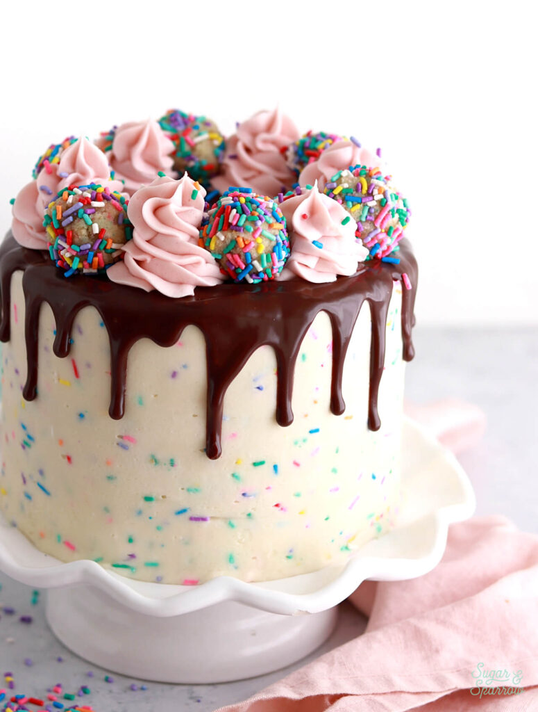 double funfetti birthday cake recipe by sugar and sparrow