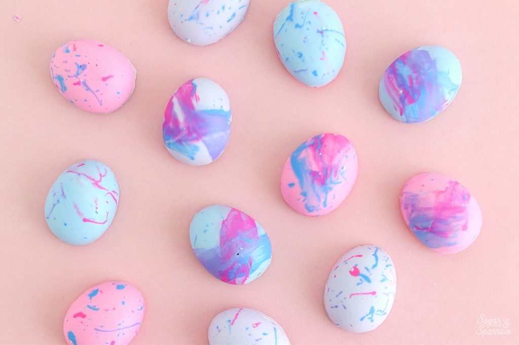 colorful chocolate easter eggs by sugar and sparrow