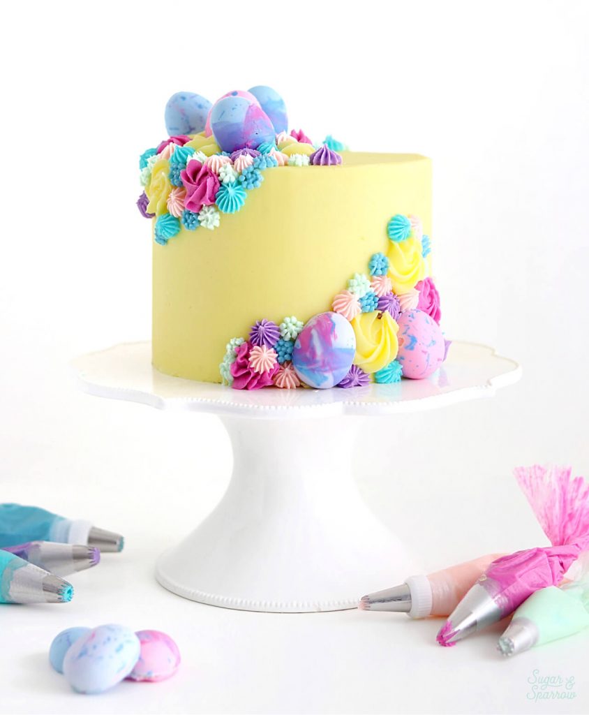 easter egg cake tutorial by Sugar and Sparrow