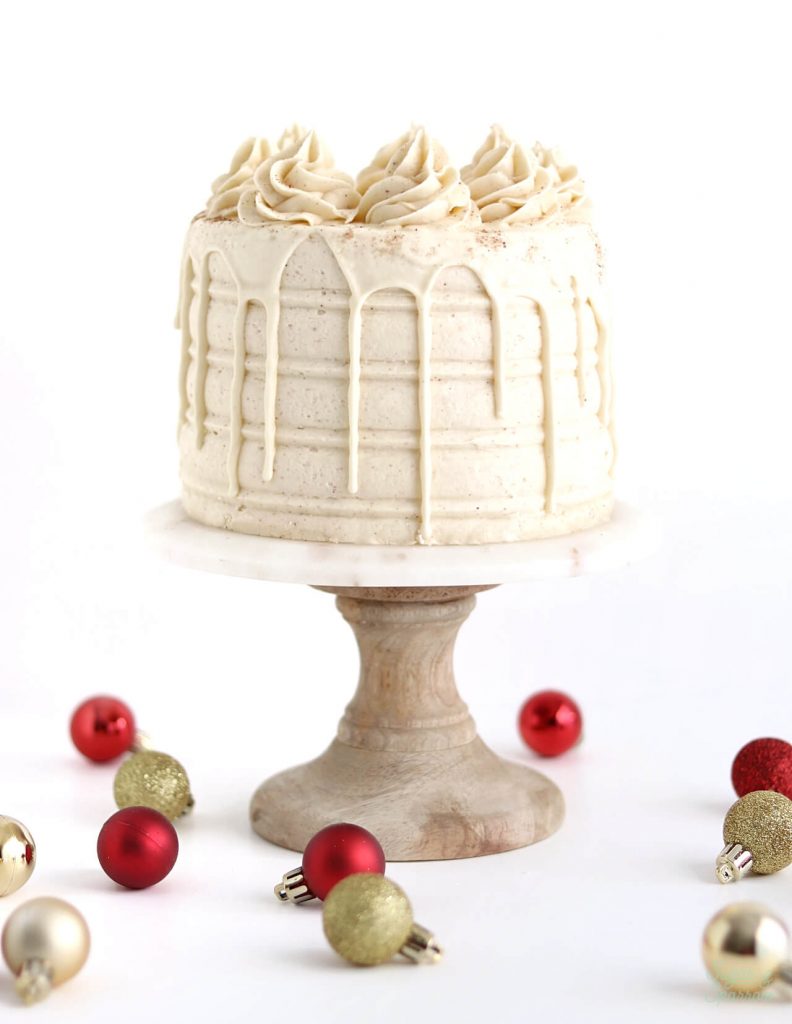 eggnog layer cake recipe by sugar and sparrow