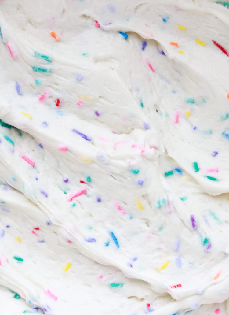 funfetti buttercream recipe by sugar and sparrow