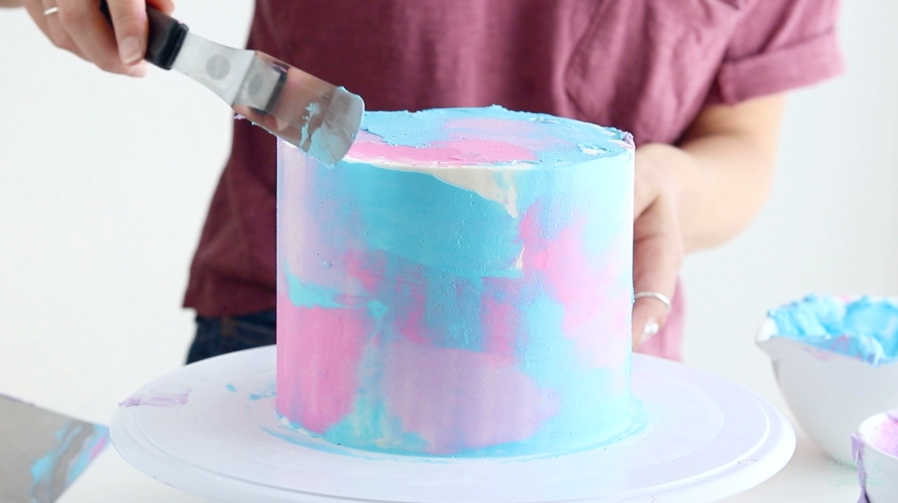 galaxy cake buttercream tutorial