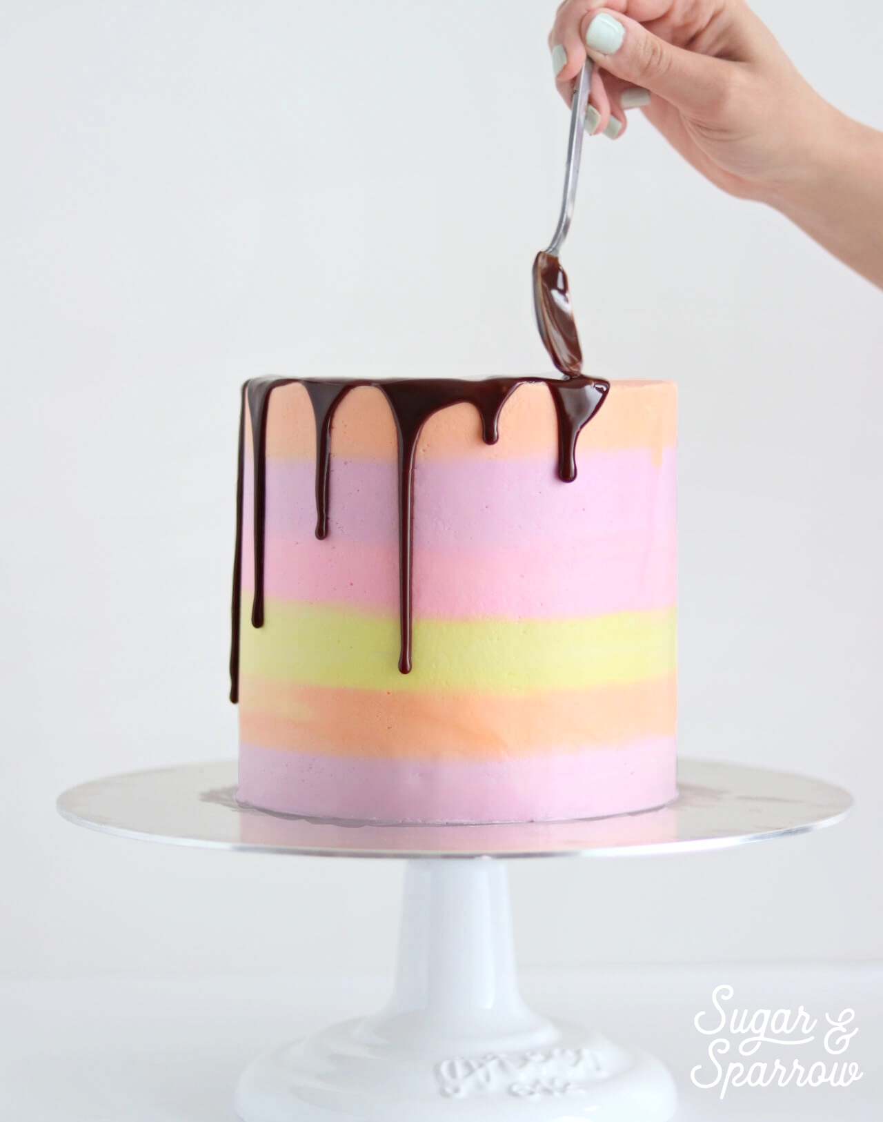 how to drip a cake with chocolate ganache