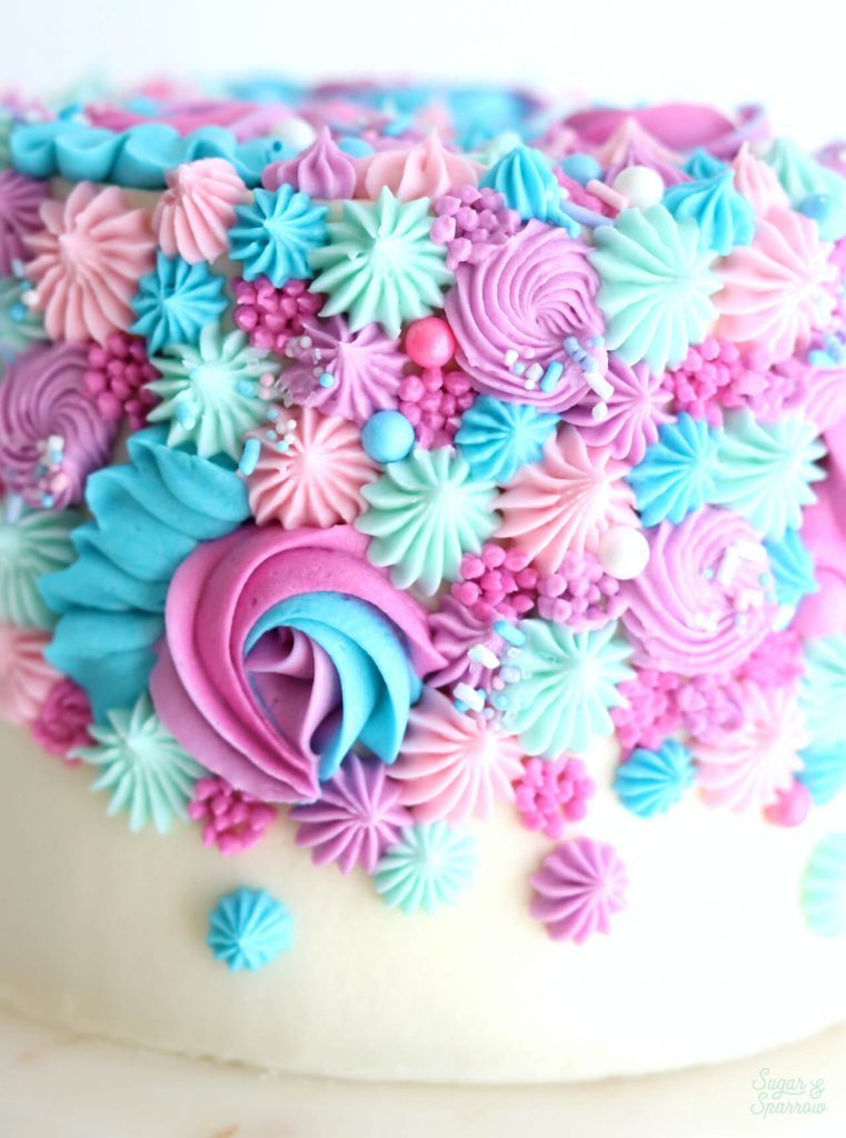 gender reveal cake pink and blue