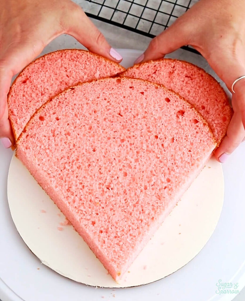 how to make a heart cake with round cake layers