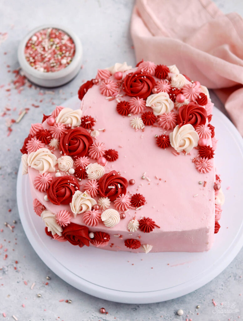 heart valentines day cake