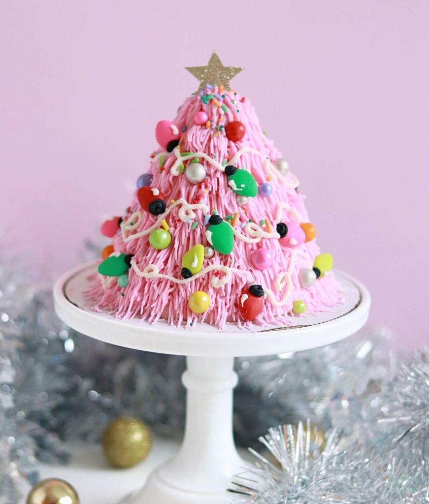 shag christmas tree cake by sugar and sparrow