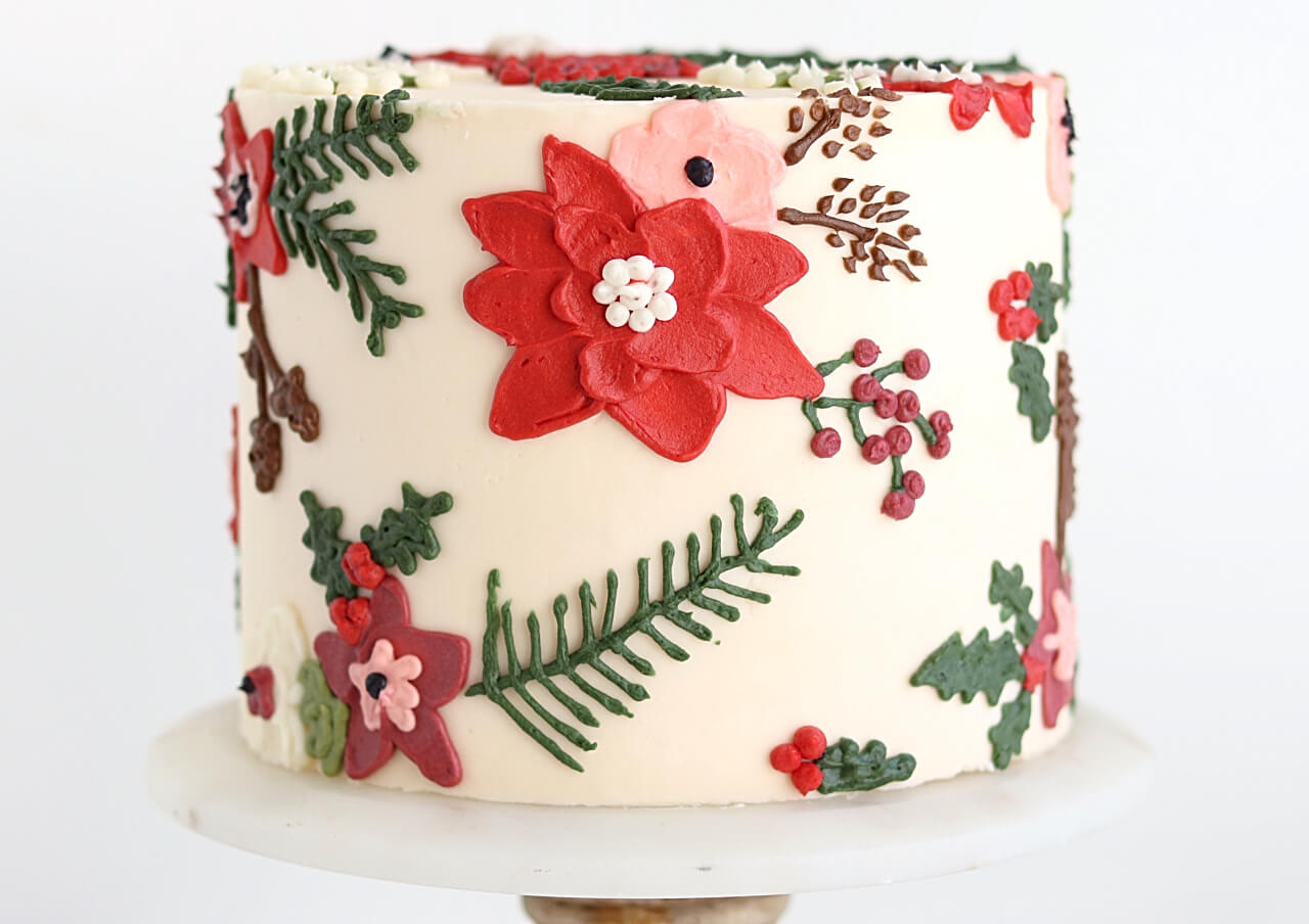 how to paint flowers onto buttercream